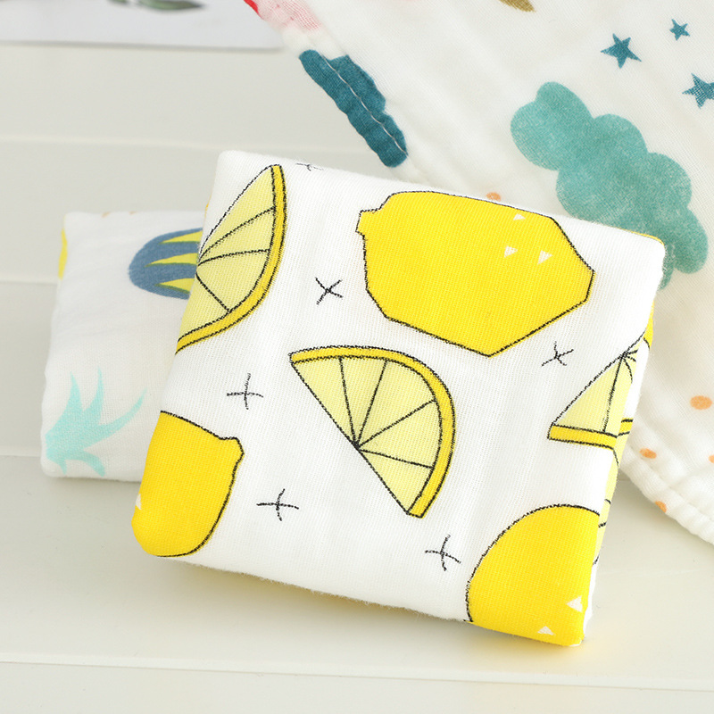 Six-Layer High-Density Pure Cotton Gauze Square Towel Baby Type a Printed Towel Kidsren's Towel Saliva Towel Pure Cotton Wholesale