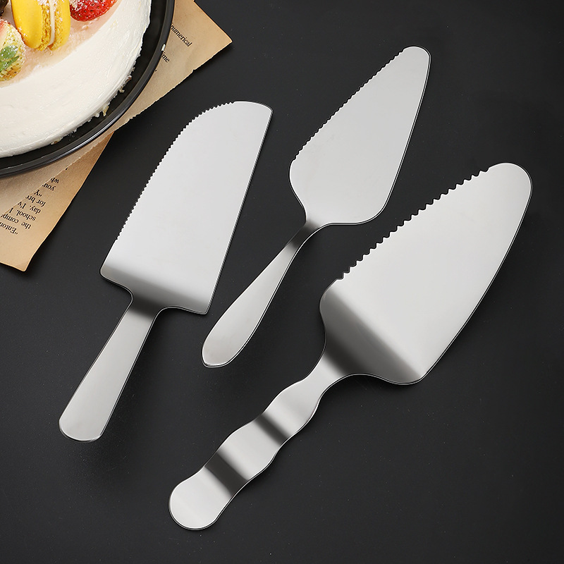 Island birthday cake shovel stainless steel wooden handle triangle shovel cheese knife pizza steak shovel kitchen baking tool