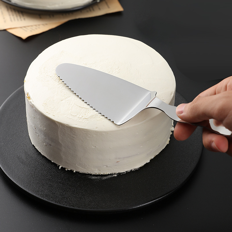 Island birthday cake shovel stainless steel wooden handle triangle shovel cheese knife pizza steak shovel kitchen baking tool