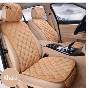Car Seat Cushion Supplies Winter Plush High-End Warm Thickeneded Embroidered Soft Non-Slip Seat Cushion Three-Piece Set