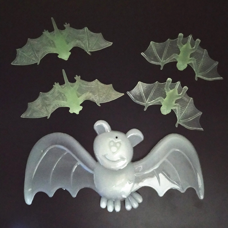Luminous Bat Christmas Fake Animal Model Halloween Toys Four Specifications Colorful Dark