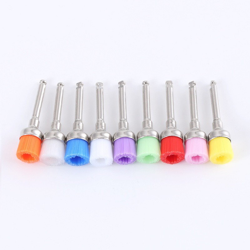 Polishing Brushing Material Metal Handle Bowl-shaped Polishing Brush Cleaning Teeth Descaling Brush Disposable Multi-color Polishing Brush