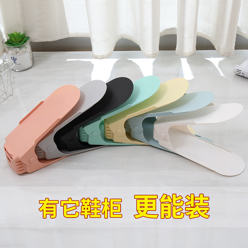 Adjustable Storage Shoe Rack Double-Layer Shoe Support Dormitory Space-Saving Home Dormitory Artifact Storage Slippers Shoe Cabinet Shoes