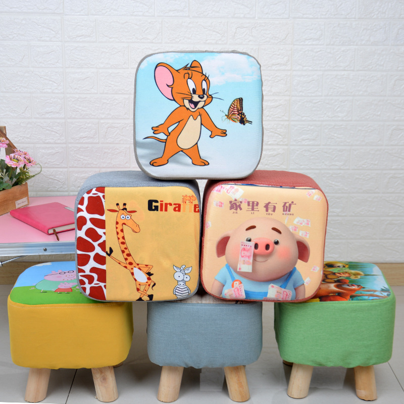 Manufacturer Wholesale Small Stools, Cartoon Stools, Gift Stools, Fabric Stools, Shoe-Changing Stools, Square Stools, Sofa Stools, Customizable with Logo