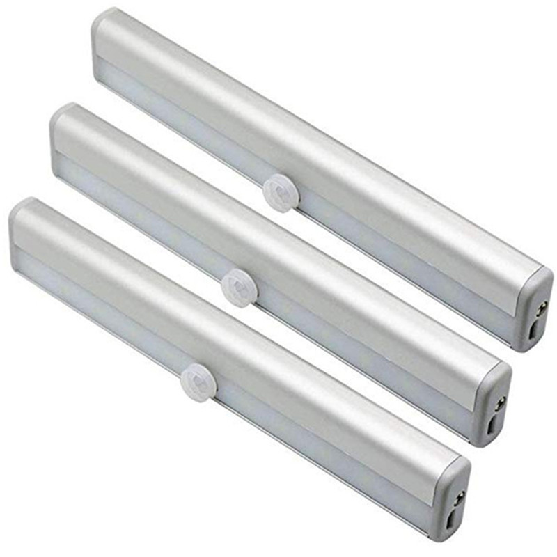 10LED human body automatic induction lamp night light Foreign trade aluminum strip LED corridor Light Battery cabinet light wardrobe light