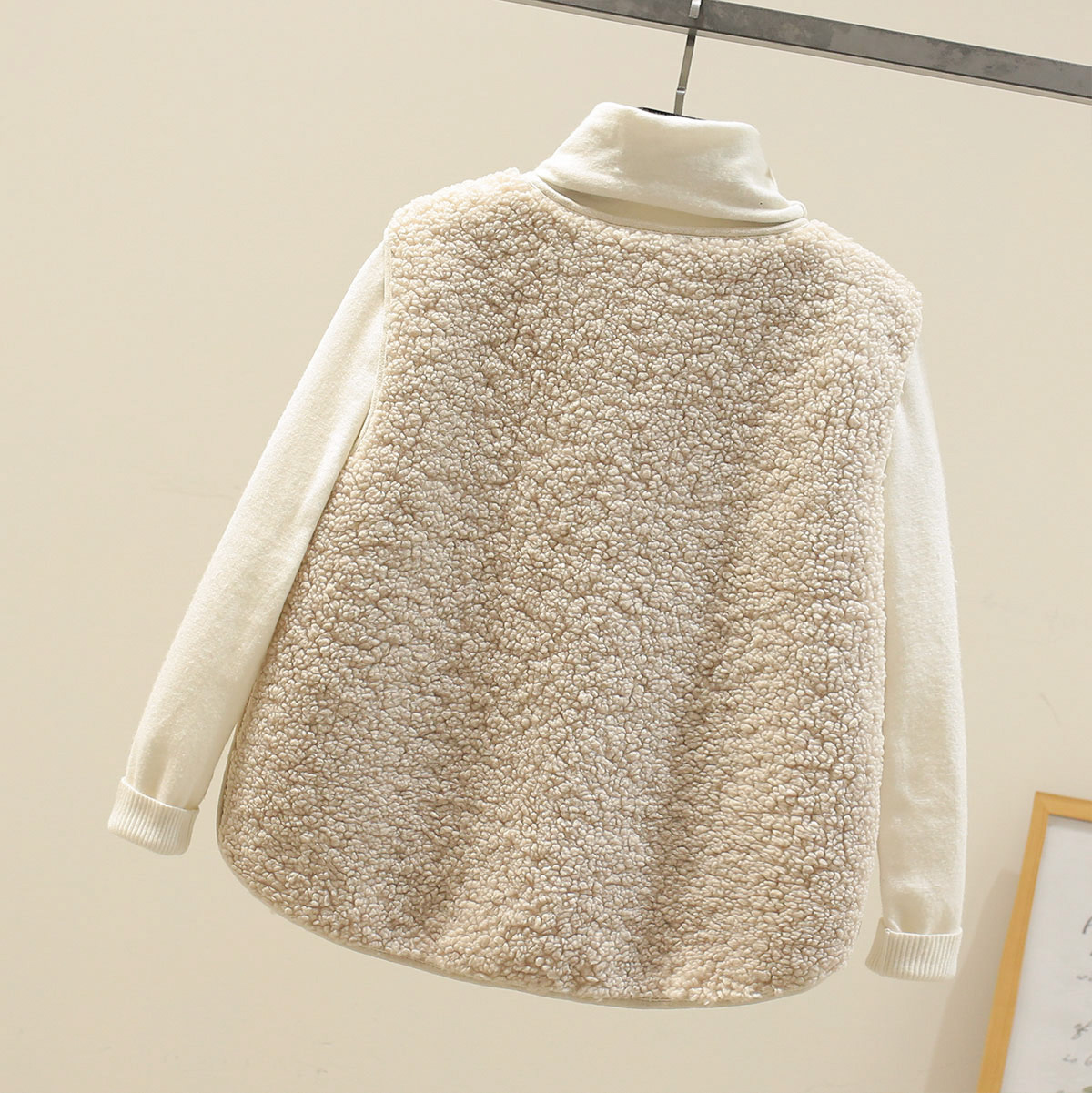 Lamb Wool Vest Women's Short 2024 Autumn and Winter New Korean-style Fur One-piece Vest Granular Plush Ware Jacket