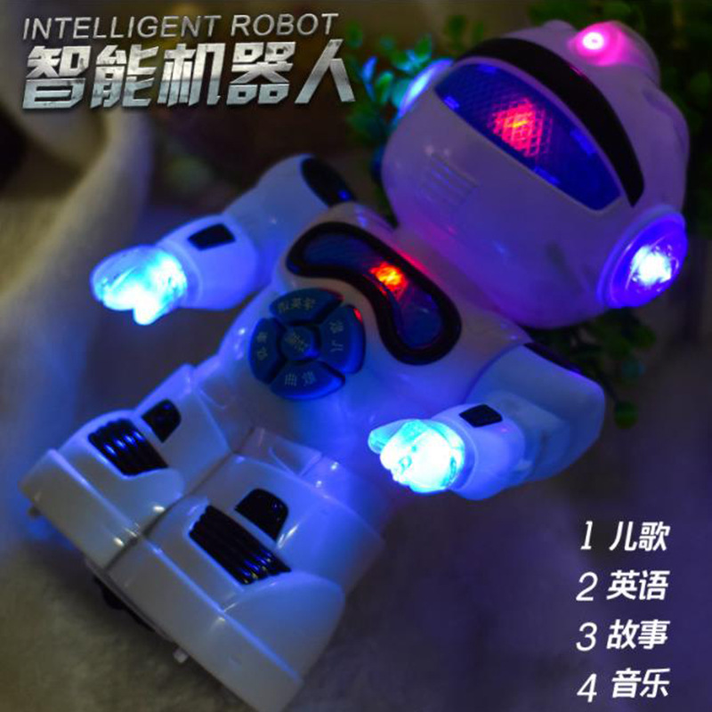 Intelligent early education robot can tell stories T 10000 to light music dance robot Square night market toys