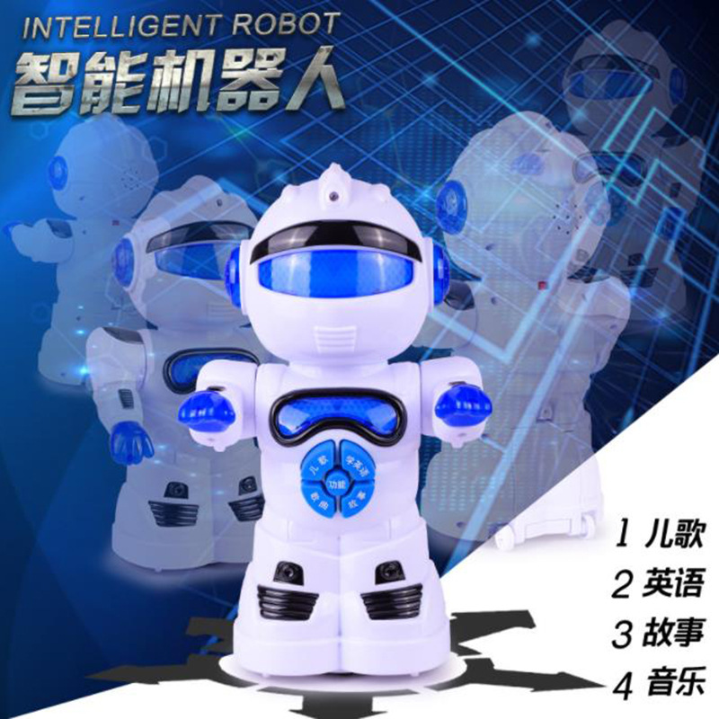 Intelligent early education robot can tell stories T 10000 to light music dance robot Square night market toys