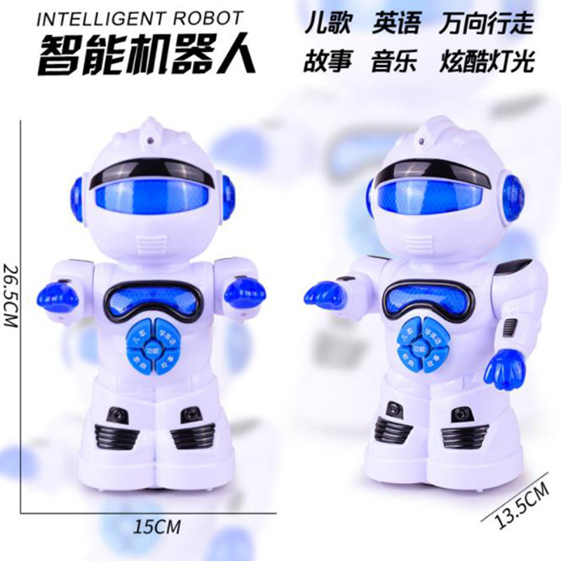 Intelligent early education robot can tell stories T 10000 to light music dance robot Square night market toys