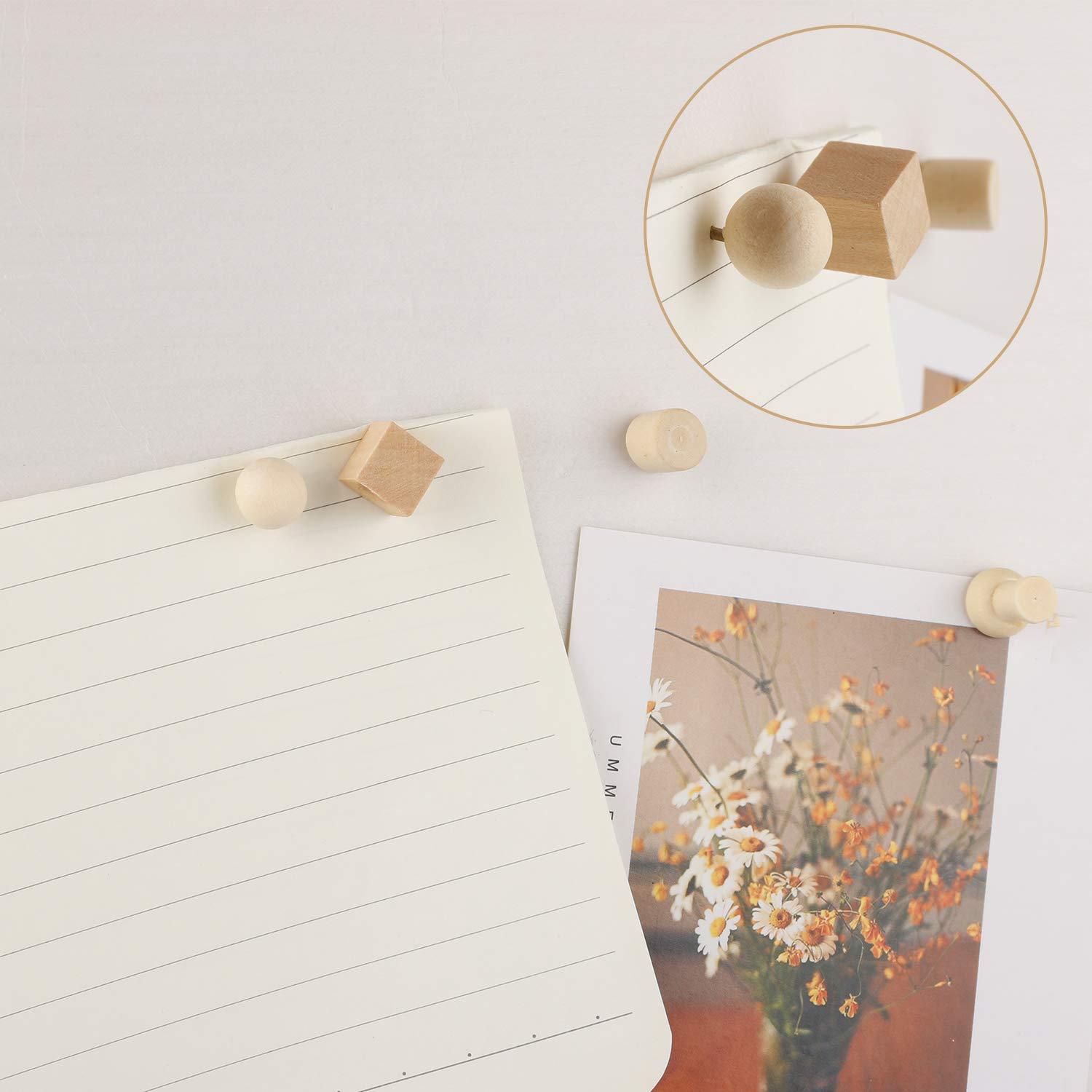 Factory Direct Sales Log Thumbtacks Wooden Round Ball Square Nails Office Hanging Fixed Wood I-Shaped Nails Cylindrical Straw Hat Nails