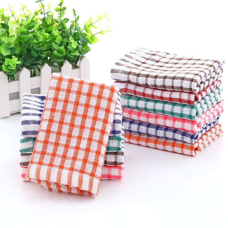 Factory Wholesale Kitchen Towel Tea Towel Wholesale Absorbent Cotton Jacquard Plaid Towel