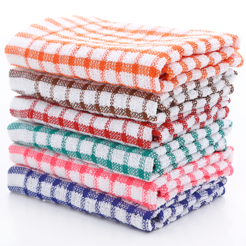Factory Wholesale Kitchen Towel Tea Towel Wholesale Absorbent Cotton Jacquard Plaid Towel