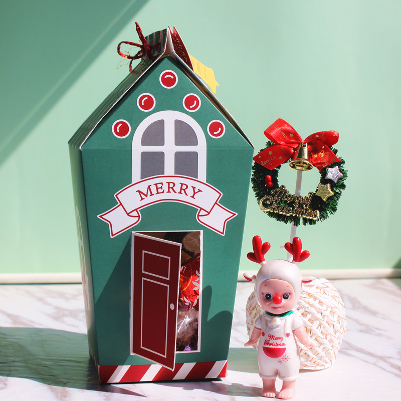 New Christmas Cookie Box Christmas Candy House Box Nougat Snowflake Crisp Packaging Box Holiday Gift Blind Box
