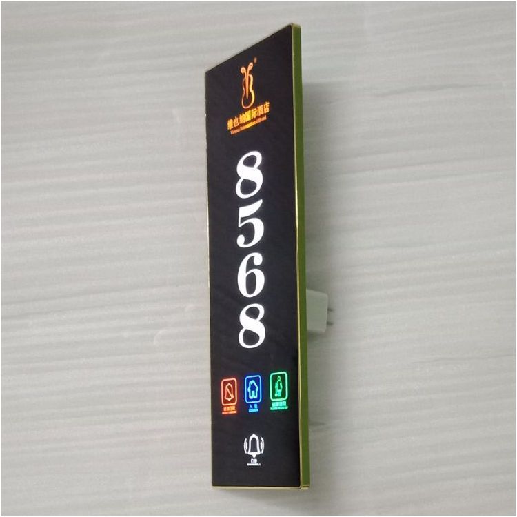 Hotel electronic door display Do Not Disturb switch please clean up hotel room luminous door sign touch doorbell V12