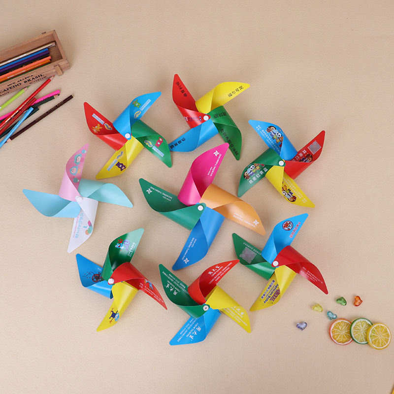 Plastic windmill custom windmill festival scenic kindergarten outdoor corridor decoration hanging color windmill spot wholesale