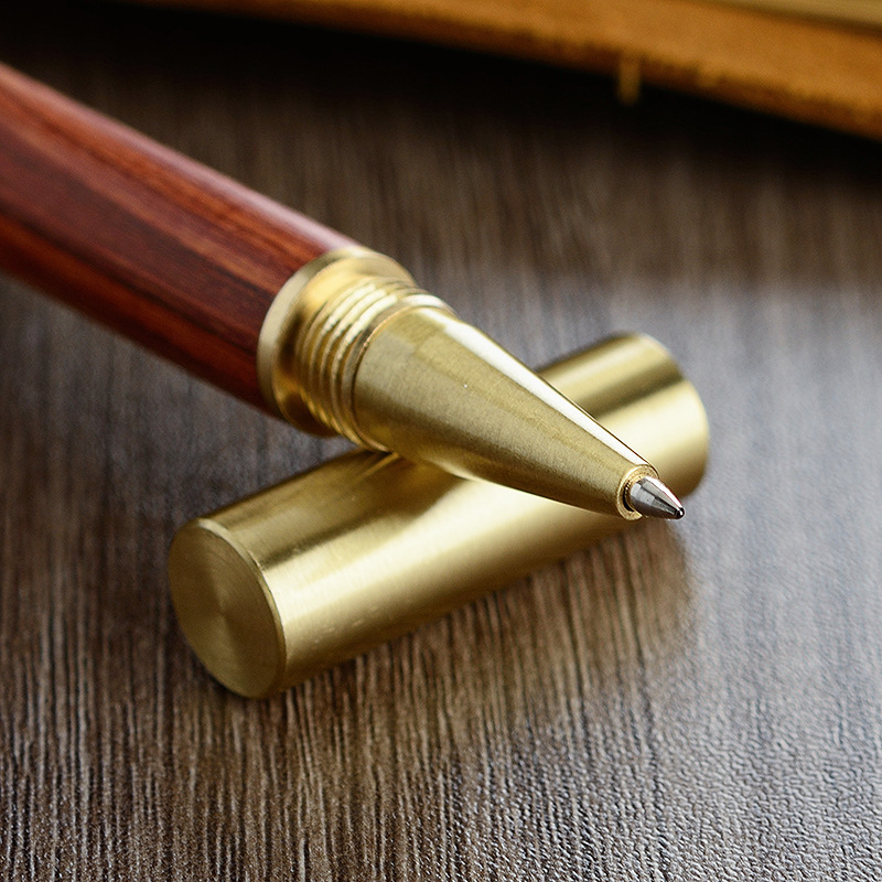 Advertising pen mahogany sign pen business sandalwood wooden ball pen brass metal neutral pen can do LOGO12#