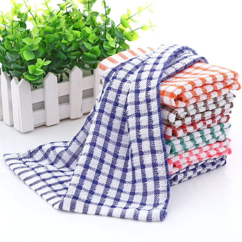 Factory Wholesale Kitchen Towel Tea Towel Wholesale Absorbent Cotton Jacquard Plaid Towel