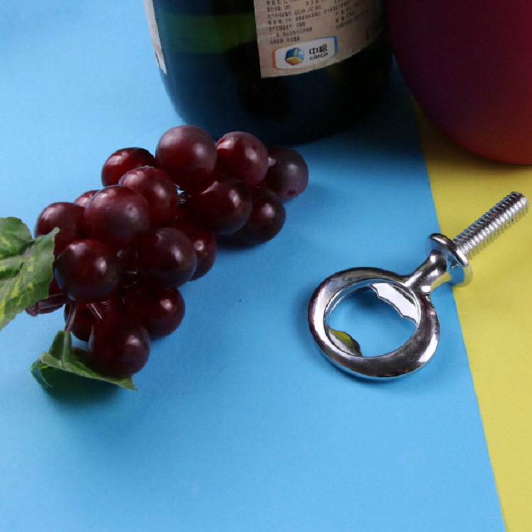 in stock Amazon Explosive Zinc Alloy Chrome Plated Wooden Handle Bottle Opener DIY Nut Long Rod Bottle Opener Kit DIY String