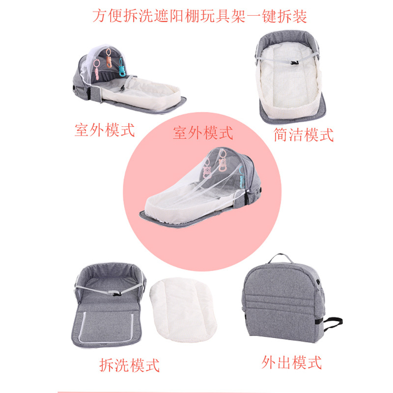 Portable Bionic Crib Multifunctional Travel Anti-Mosquito Isolation Bed Baby Folding Bed Removable Bed-In-Bed
