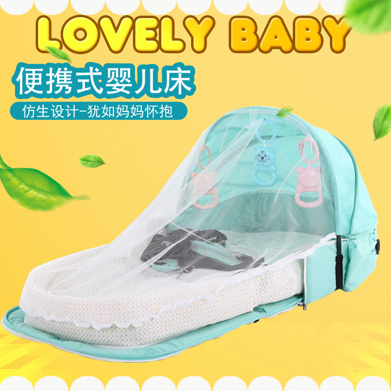 Portable Bionic Crib Multifunctional Travel Anti-Mosquito Isolation Bed Baby Folding Bed Removable Bed-In-Bed