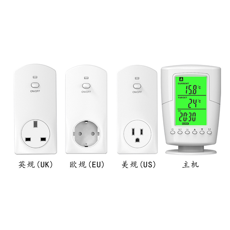 European Smart Wireless Temperature Control Socket Multi-Functional Household Appliances Timing Switch Electronic Digital Display Automatic Thermostat