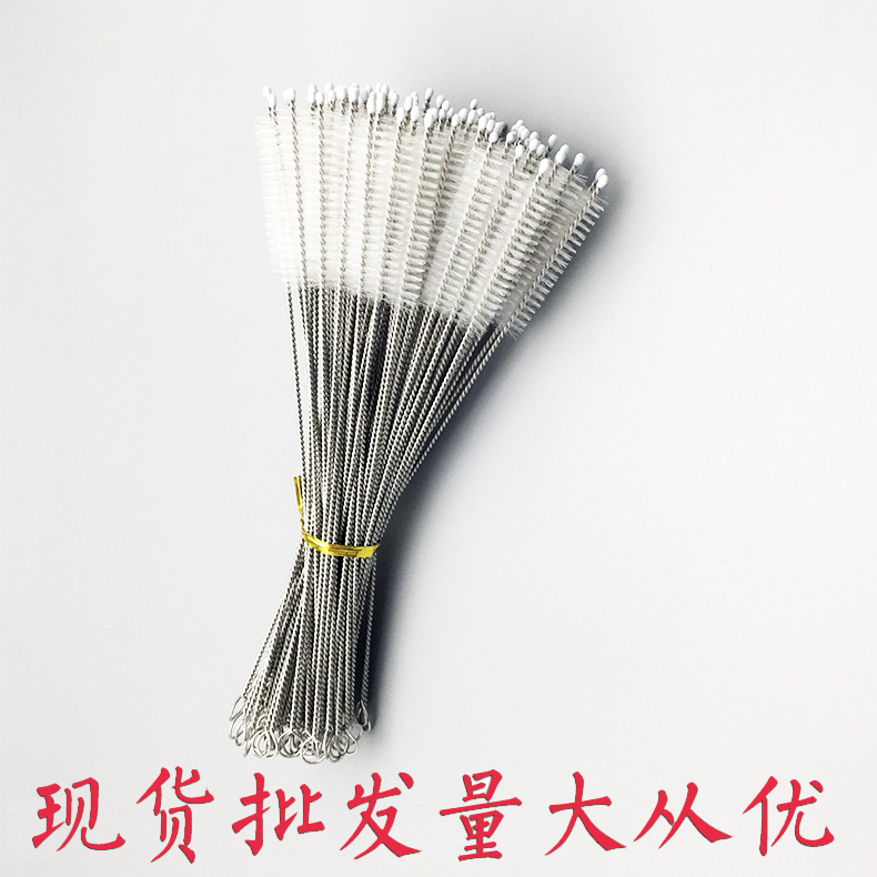 Straw Brush 10mm Nylon Wire Soft Bristle Brush Bristle Cleaning Brush 304 Stainless Steel Wire Environmentally Friendly White Linen Spot Wholesale
