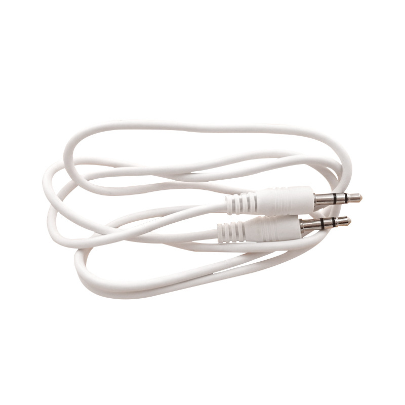 White 1 meter audio cable 3.5mm male-to-male aux cable speaker audio charging cable 3.5-to -3.5 audio cable