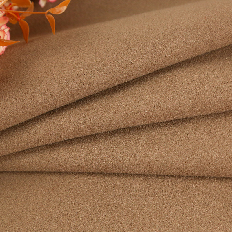 New Dragon and Phoenix woolen woolen woolen knitted barbed wool autumn and winter coat fabric plain woolen single-sided wool fabric