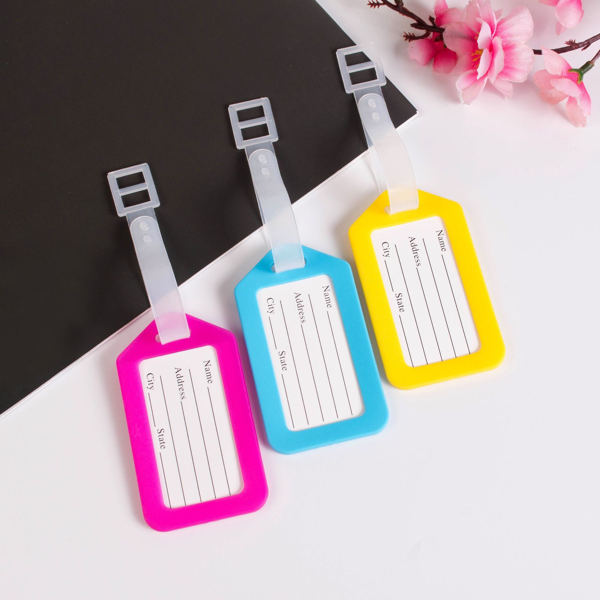 Cross-Border Spot Luggage Tag Travel Study Abroad Pp Suitcase Tag Printed Logo Suitcase Checked Boarding Name Tag