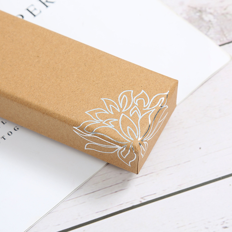 Vintage Lid and Base Kraft Paper Natural Fragrance Gift Box for Hairpins and Fans, Customizable Fan Box, Hot-Selling Cross-Border Product