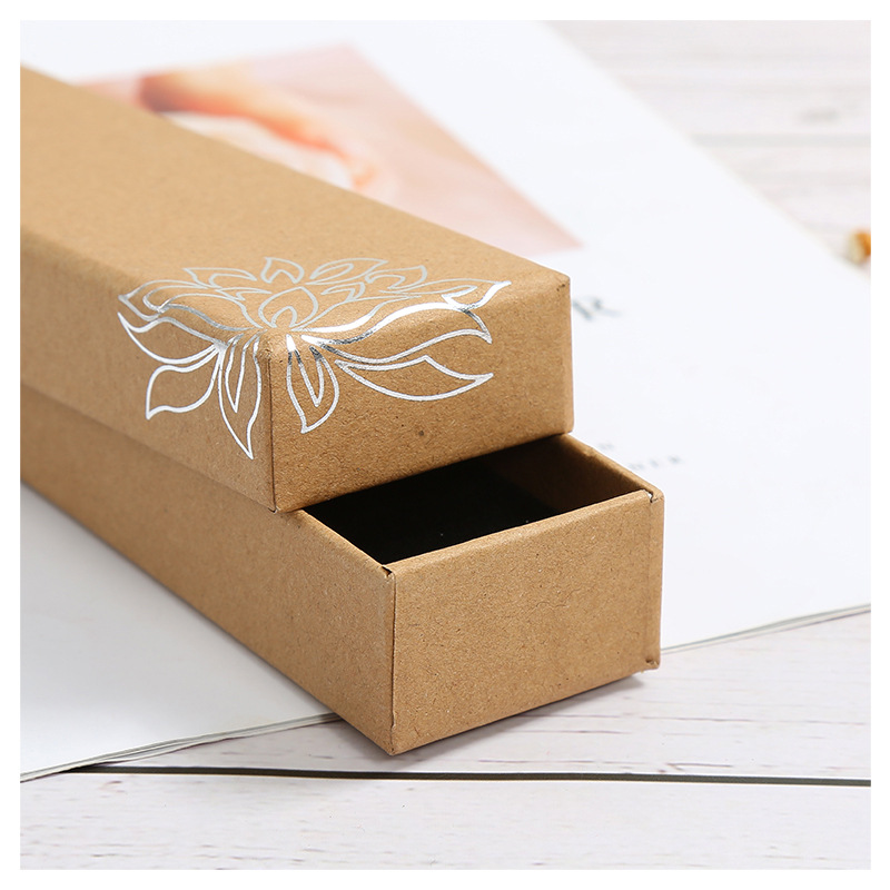 Vintage Lid and Base Kraft Paper Natural Fragrance Gift Box for Hairpins and Fans, Customizable Fan Box, Hot-Selling Cross-Border Product