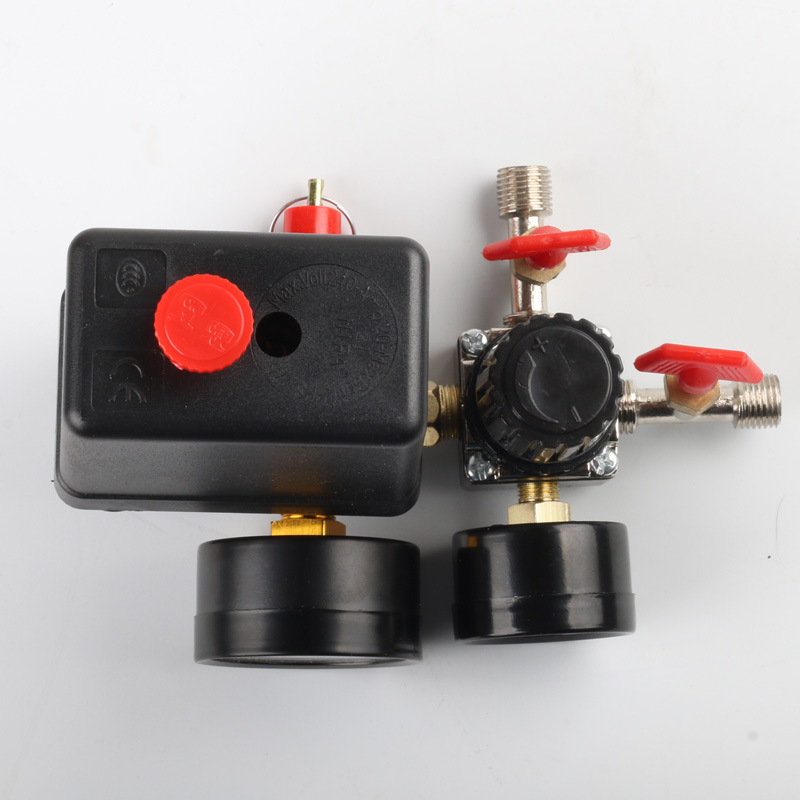 Factory Direct air pump air compressor accessories pressure switch square four-hole pressure regulating valve four-hole switch air outlet Assembly