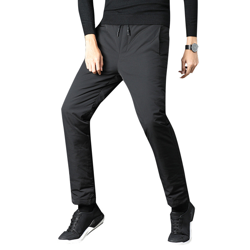 Fuya Middle-aged and Elderly Down Pants for Men's Outer Wear Thickened and Fattened High Waist Large Size Warm Cotton Pants Down Pants High Waist