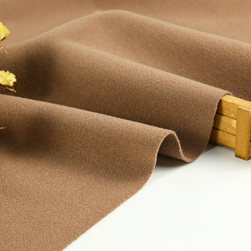 New Dragon and Phoenix woolen woolen woolen knitted barbed wool autumn and winter coat fabric plain woolen single-sided wool fabric