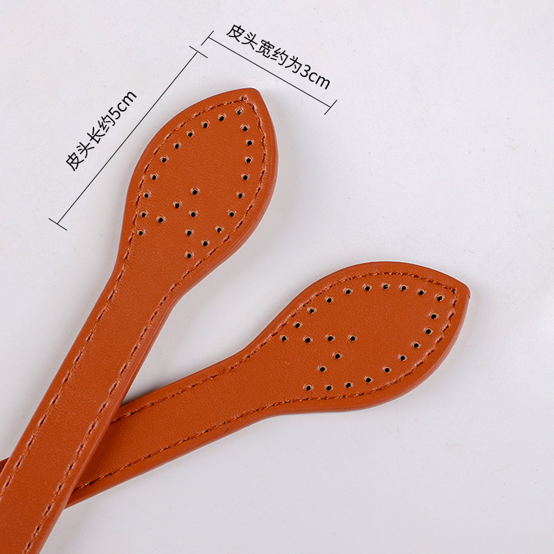 Imitation leather handle 60cm long Korean version of fine pressure line leaf bag with diy threading handle handle spot 24g