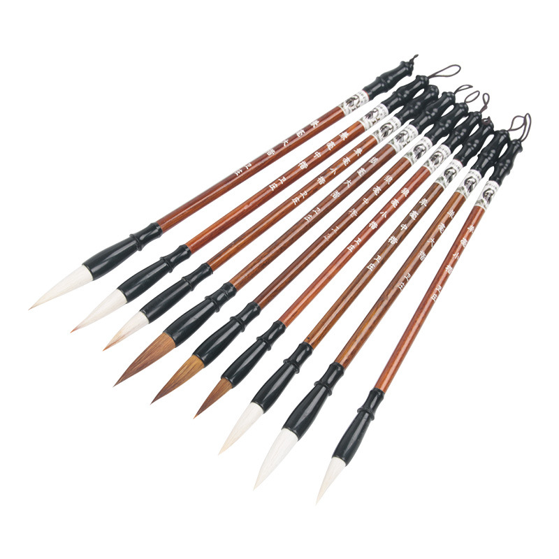 Customized Wolf Brush Set Beginner Practice Calligraphy Large, Medium and Small Regular Script Brush for Students Chinese Painting and Brush Brush