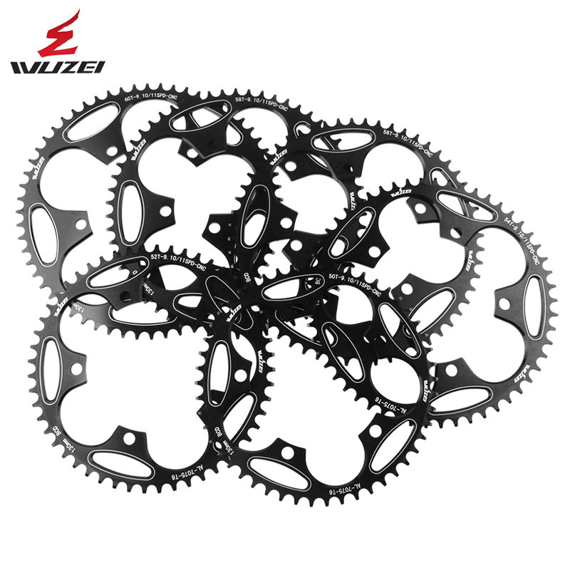 Wuzei 130Bcd Road Bike Crankset Aluminum Ultra-Light Disc 50T52T54T56T58T