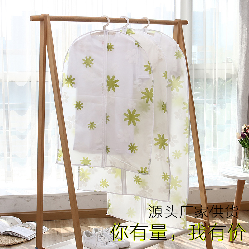 Clothes Dust Cover Hanging Dust Bag Household Washable Transparent Coat Suit Dust Cover Clothes Cover Hanging Pocket