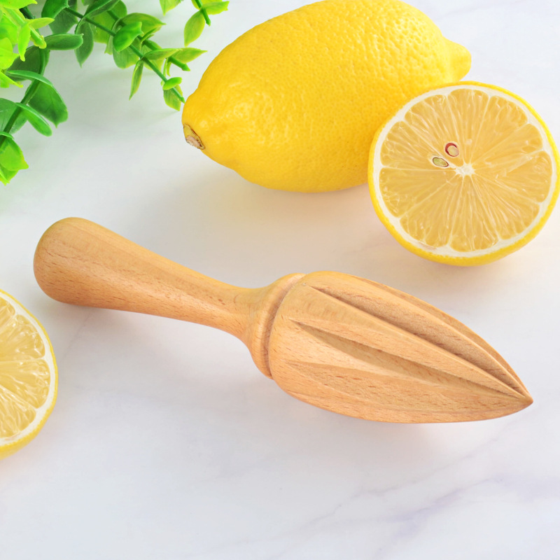 Manual Beech lemon juicer unpainted solid wood lemon cone kitchen baking supplies log squeezing juice tool