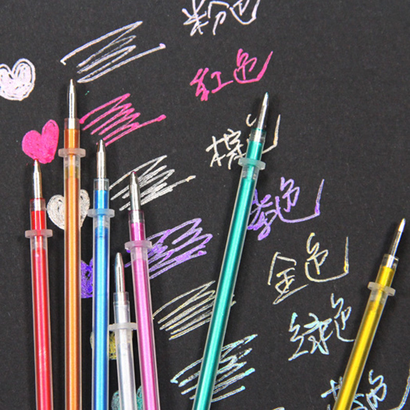 8-Color Glitter Pen Hdiy Handmade Creative Multi-Color Graffiti Photo Album Diary Metal Pen 8-Color Rainbow Pen Set