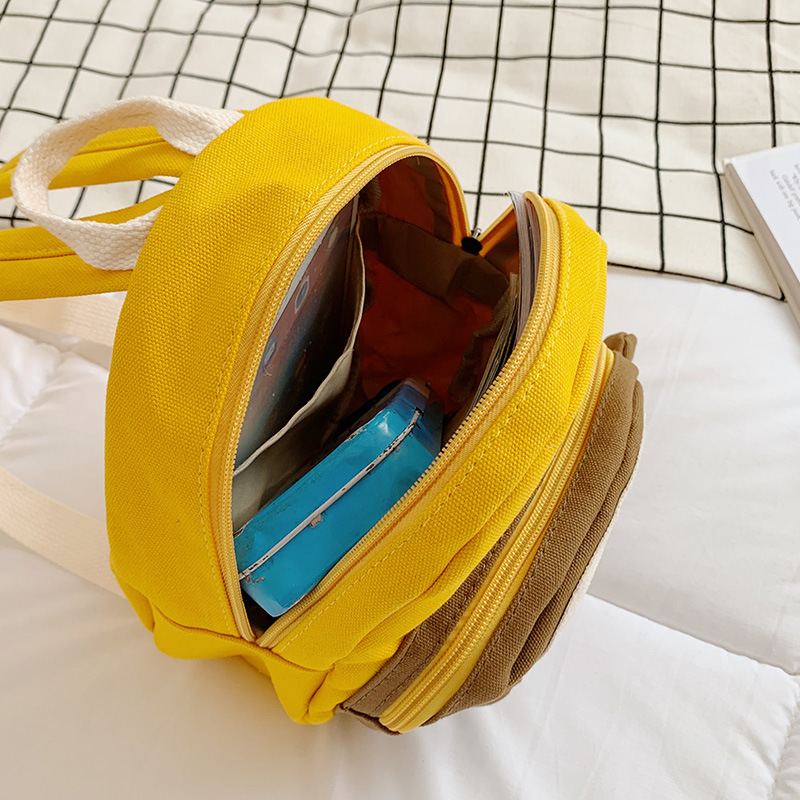 New Super Popular Kidsren's Baby Canvas Backpack Korean Style Fashionable Kindergarten Boys and Girls Backpack Cute School Bag Trendy