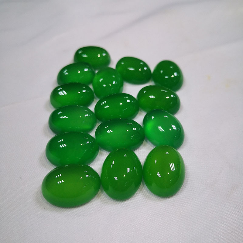 Huizhou excellent jewelry agate chalcedony green egg face ring bracelet necklace accessories factory wholesale