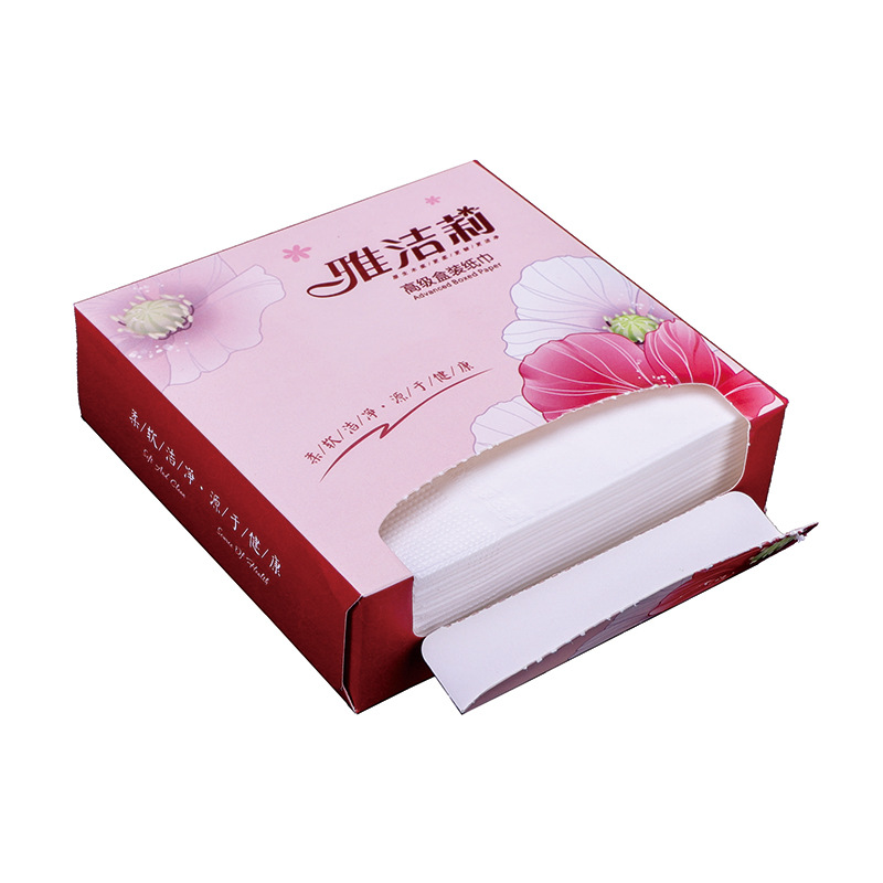 Customized Boxed Paper Towels with Printable Logo Advertising Tissue Paper Restaurant Hotel Napkins Boxed Square Facial Tissue Customization