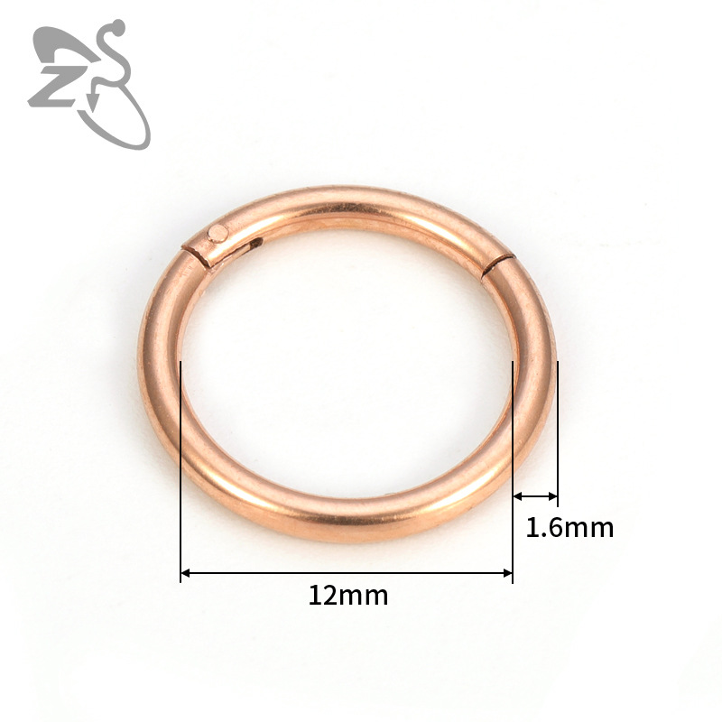 European and American stainless steel interface ring nose ring ring 316L electroplating stitching puncture jewelry universal ring factory direct sales