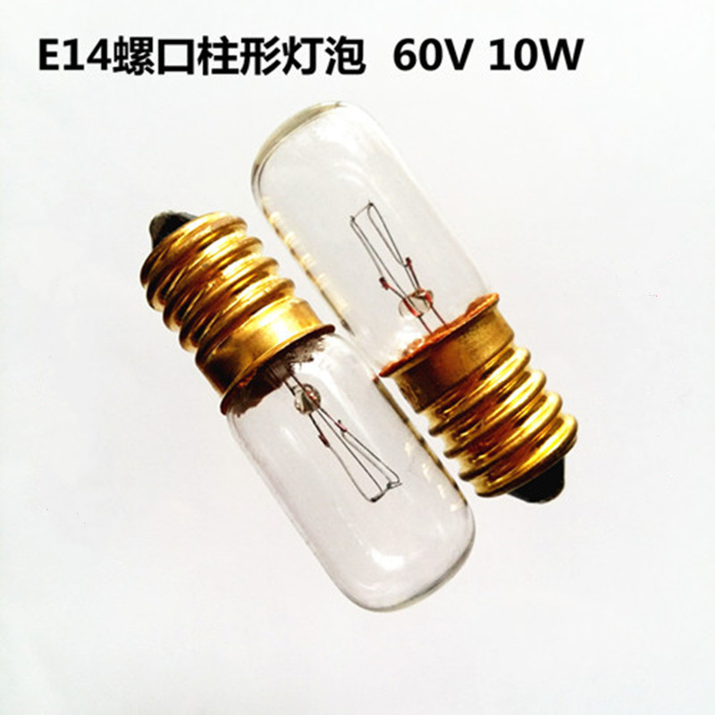 E14 ScreW Cylindrical Bulb 60V10W Machine Tool Equipment Indicator Light Bulb Lighting Warning Bulb