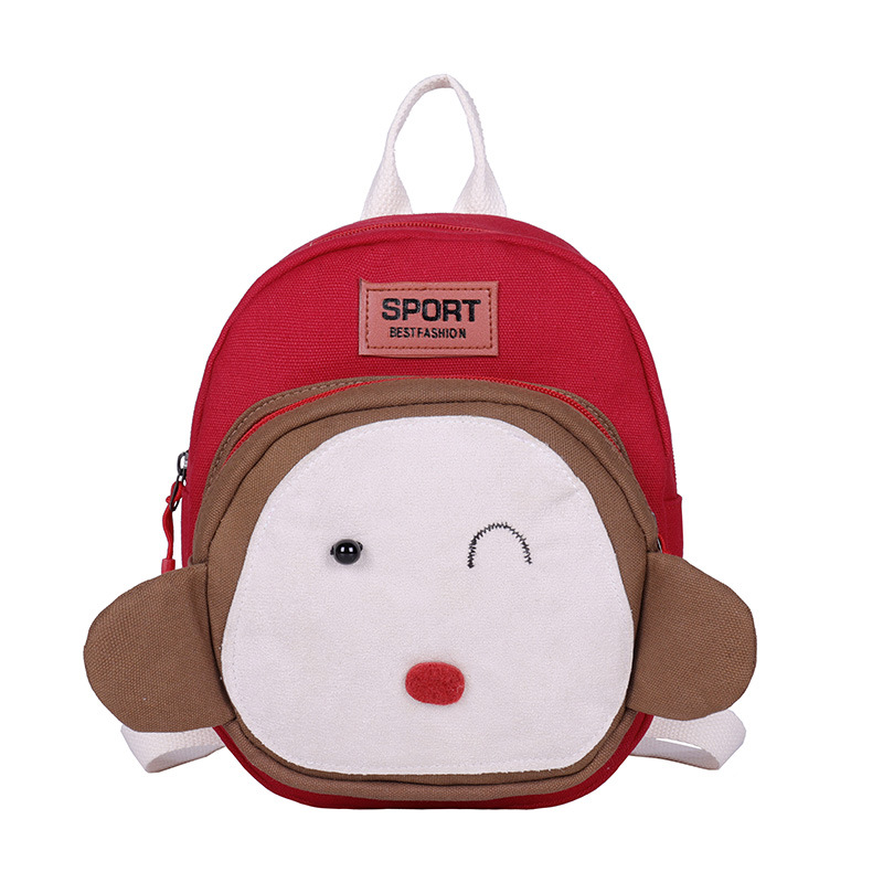 New Super Popular Kidsren's Baby Canvas Backpack Korean Style Fashionable Kindergarten Boys and Girls Backpack Cute School Bag Trendy