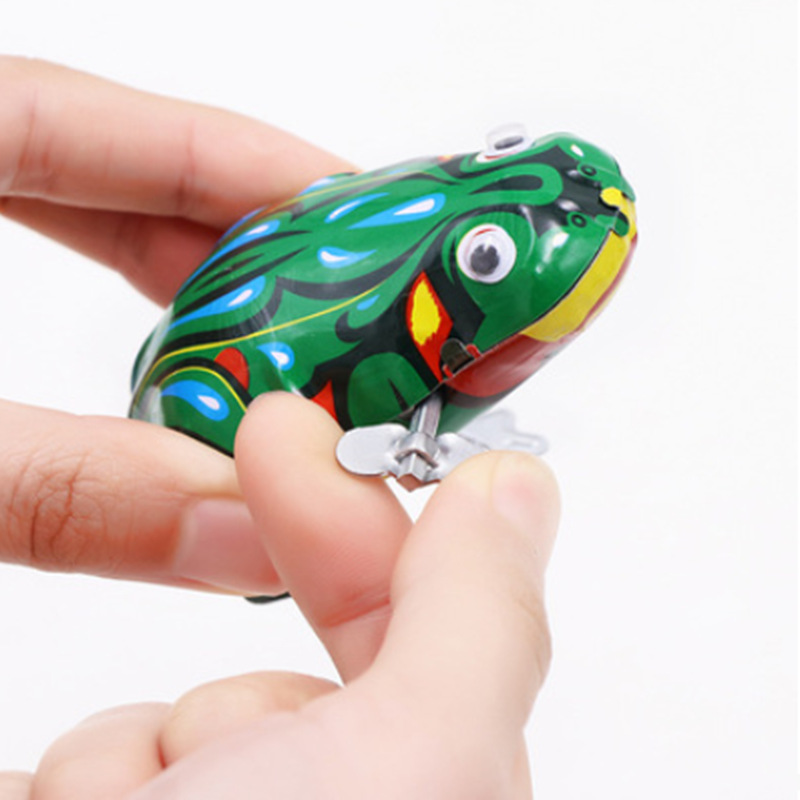 Post-80s nostalgic classic toy tin frog wind-up little frog toy children's game wind-up animal