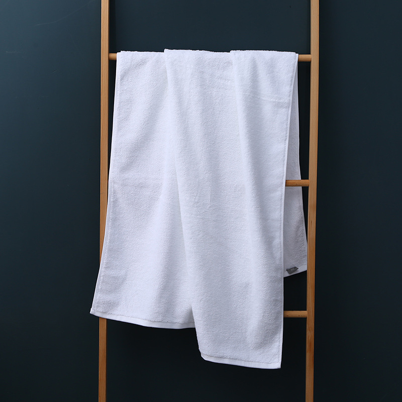 Five-star hotel bath towel cotton thickened white towel hotel swimming bath towel cotton enlarged hotel bath towel