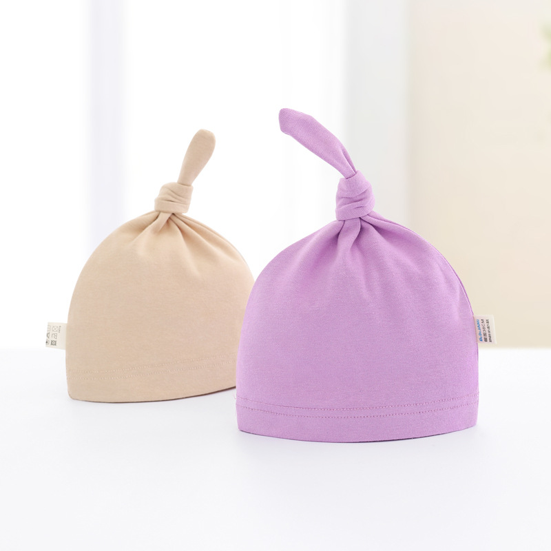 Foreign trade Europe and the United States children's knot cap baby cap baby hat solid color 20 color newborn correction cap