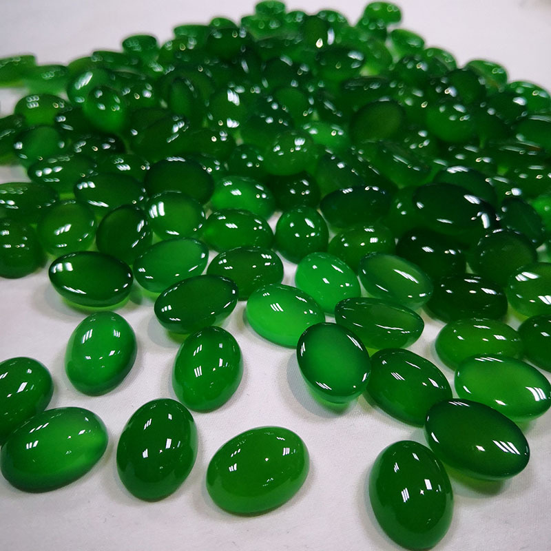 Huizhou excellent jewelry agate chalcedony green egg face ring bracelet necklace accessories factory wholesale